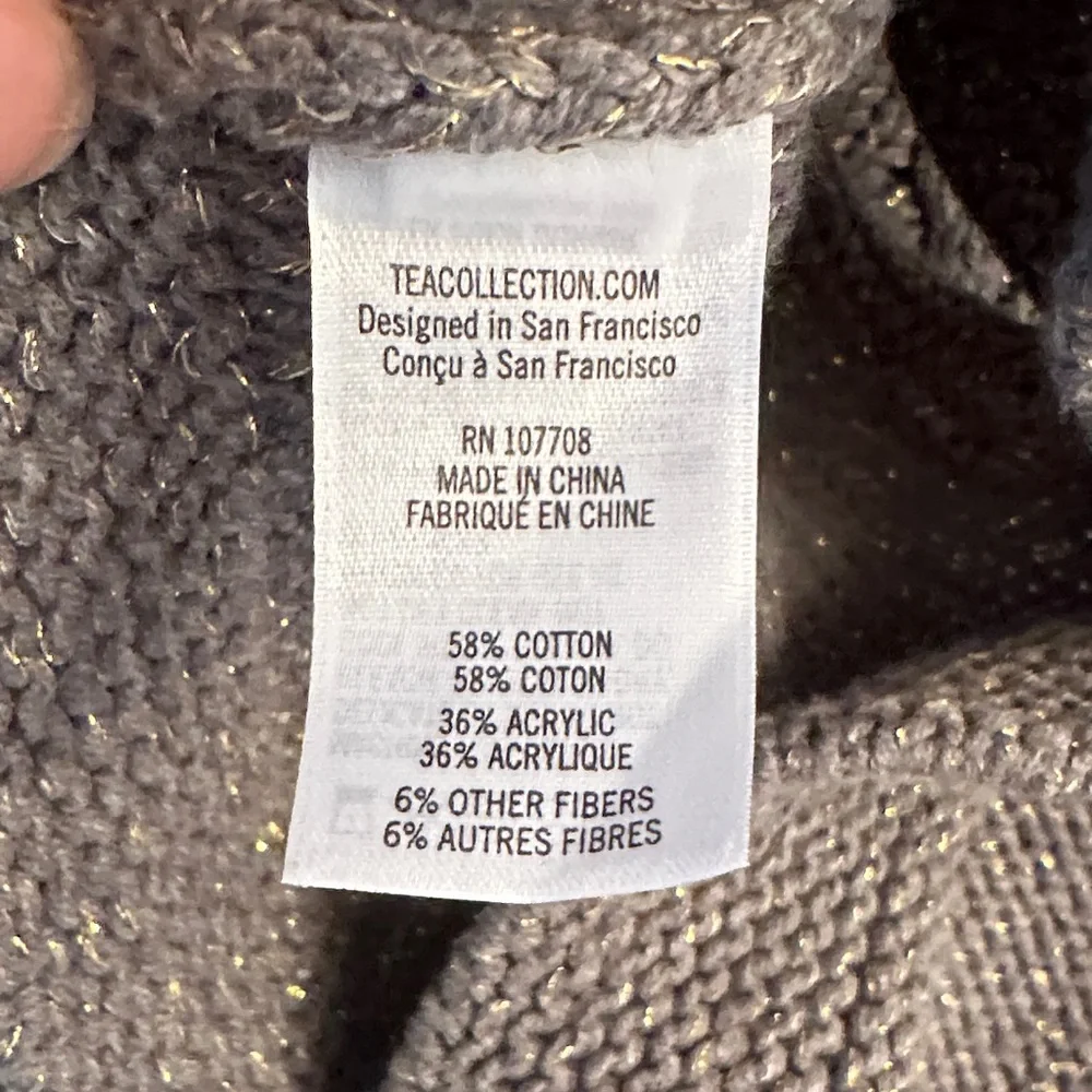 Tea Collection Charcoal‎ Button-Up Knit Cape Size L